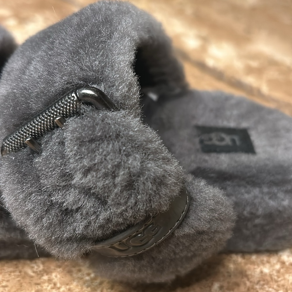 Ugg double strap platform fuzzy slides - Picture 3 of 7